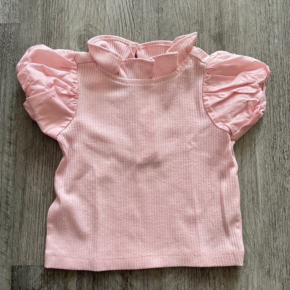 Janie and Jack Pink Puff Sleeve Top